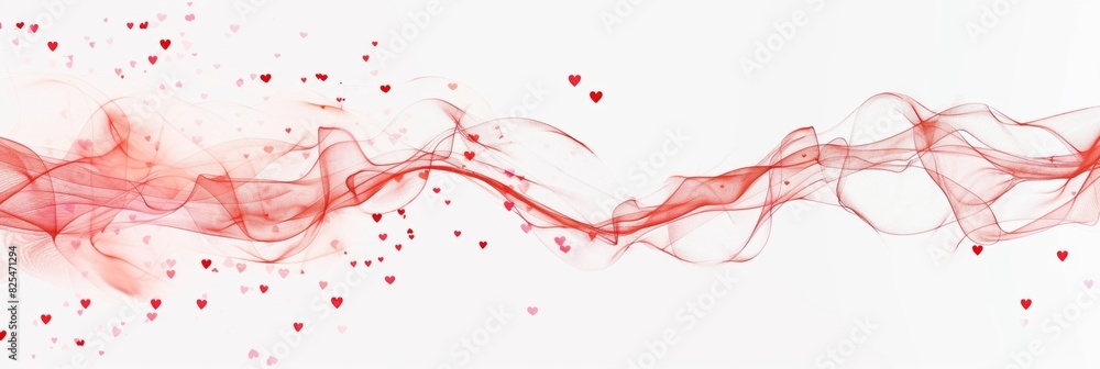 Artistic vector illustration of abstract curve wave made of red heart Artistic vector illustration of abstract curve wave made of red heart
