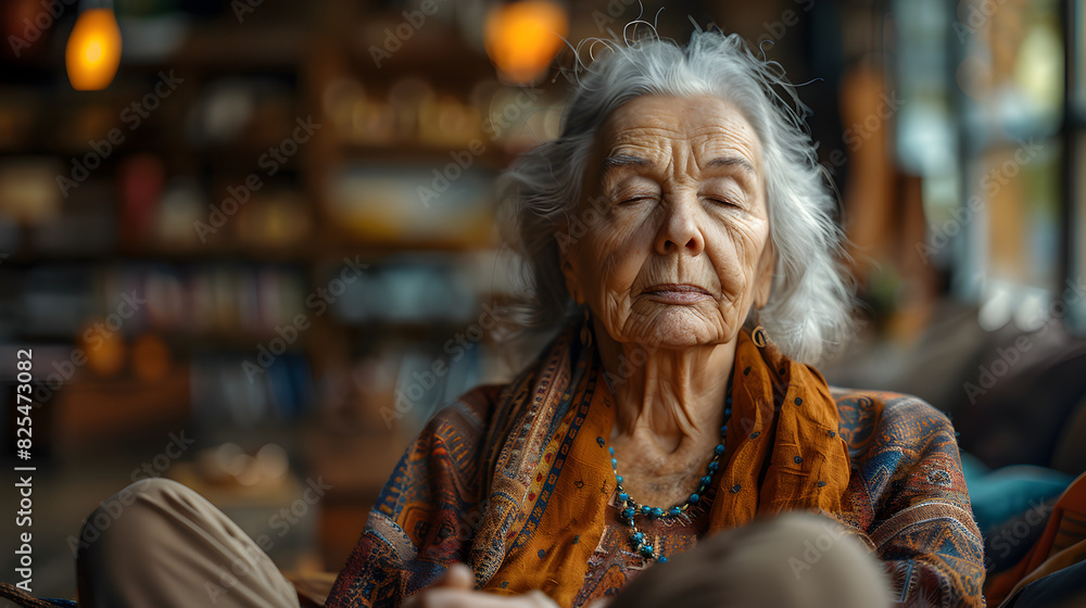 Close-up Portrait of an Elderly Woman with a Warm and Thoughtful Expression Close-up Portrait of an Elderly Woman with a Warm and Thoughtful Expression