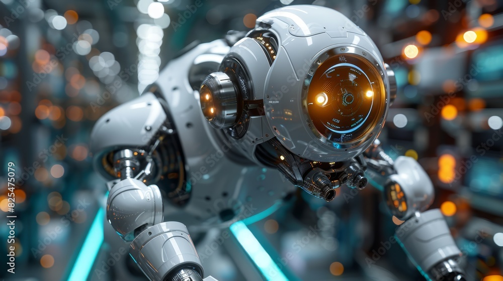 Advanced Medical Robot in a Futuristic Control Room Advanced Medical Robot in a Futuristic Control Room