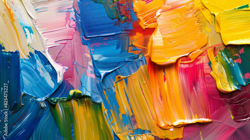 Vibrant Painting Close-Up With Paintbrushes