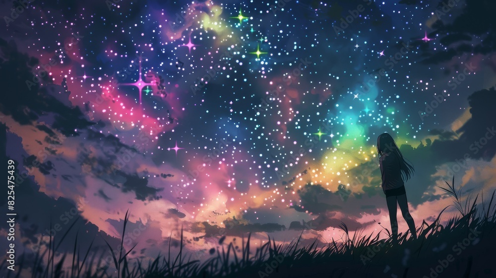 Mesmerizing silhouette of firework display painting night sky