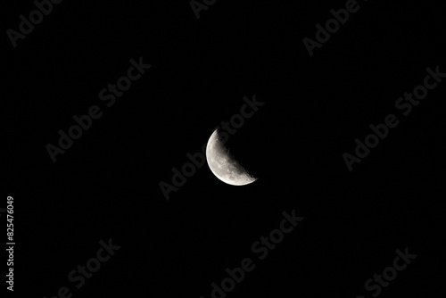 Closeup of the moon shining in the night sky