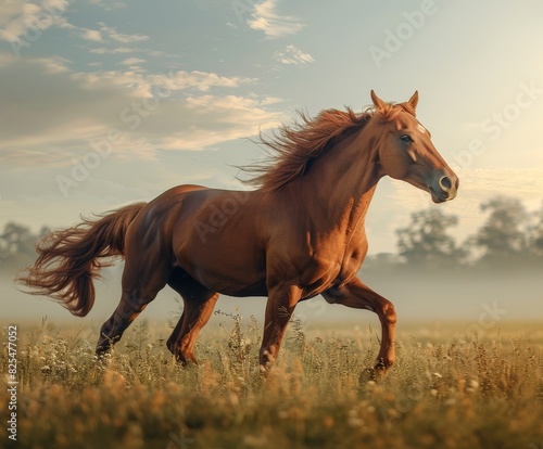 Horse Running Through Field of Tall Grass © BrandwayArt