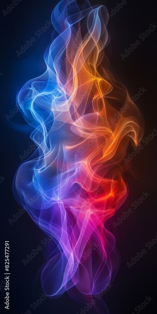 Vibrant Colorful Smoke on Black Background Vibrant Colorful Smoke on Black Background