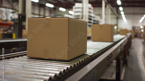 Wallpaper Mural Boxes on a Conveyor Belt in a Factory Torontodigital.ca