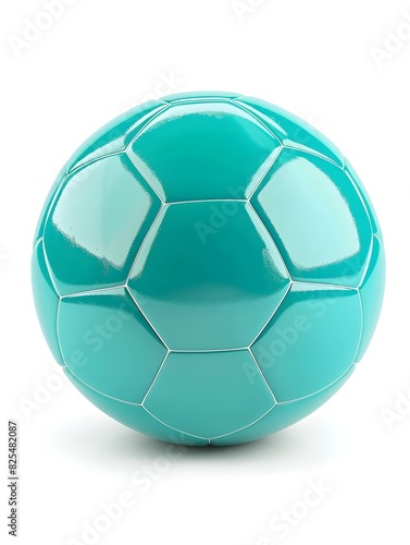 Isolated cyan Soccer Ball on a white Background