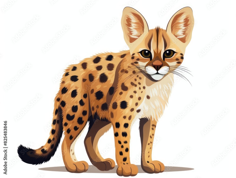 Serval illustration isolated on white background Serval illustration isolated on white background