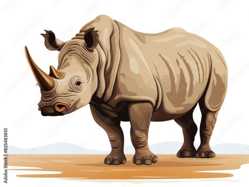 Rhino illustration isolated on white background Rhino illustration isolated on white background