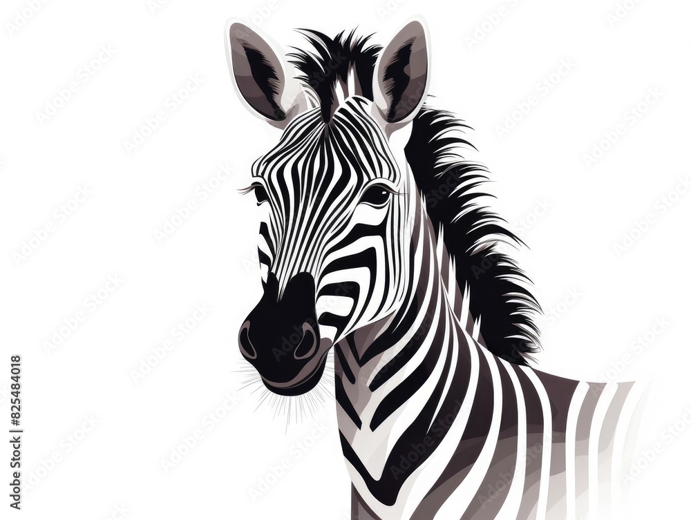 Zebra illustration isolated on white background