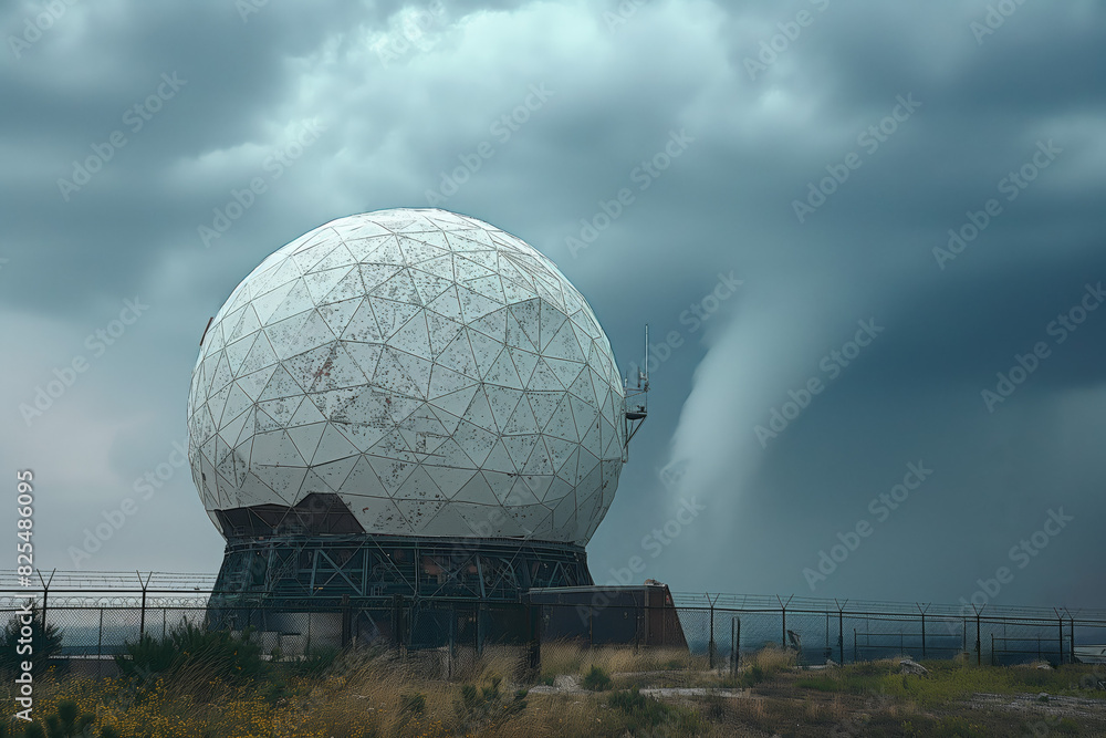 Obraz premium Radar Dome with Tornado