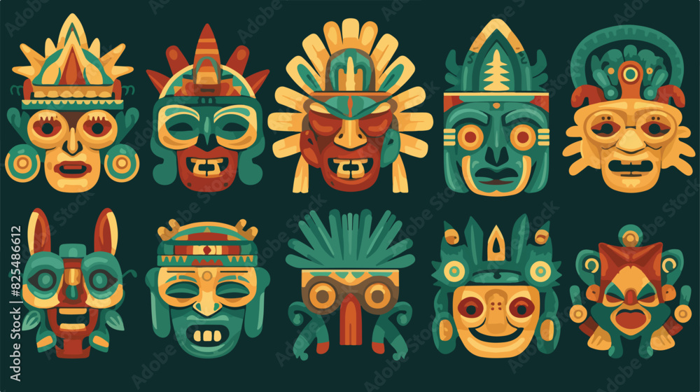 Ancient Mayan civilization poster design with ethni