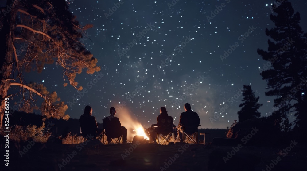 Serene scene: guests enjoying tranquil night