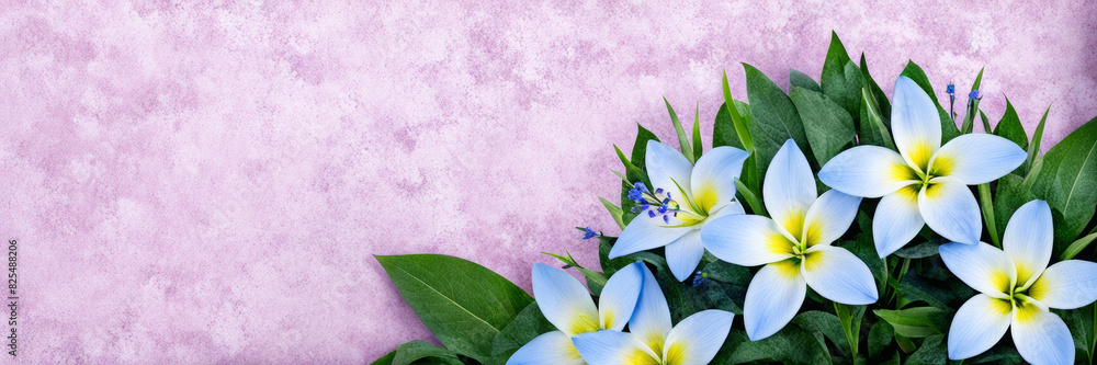 Obraz premium A flower of blue flame. A banner with a place for the text.