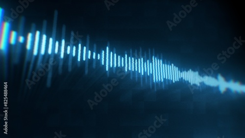 Foto 4K Ultra HD image: Audio Waveform Sound Equalizer on Digital Screen Network