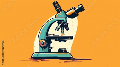 Vintage Microscope Illustration For Science And Education Designs