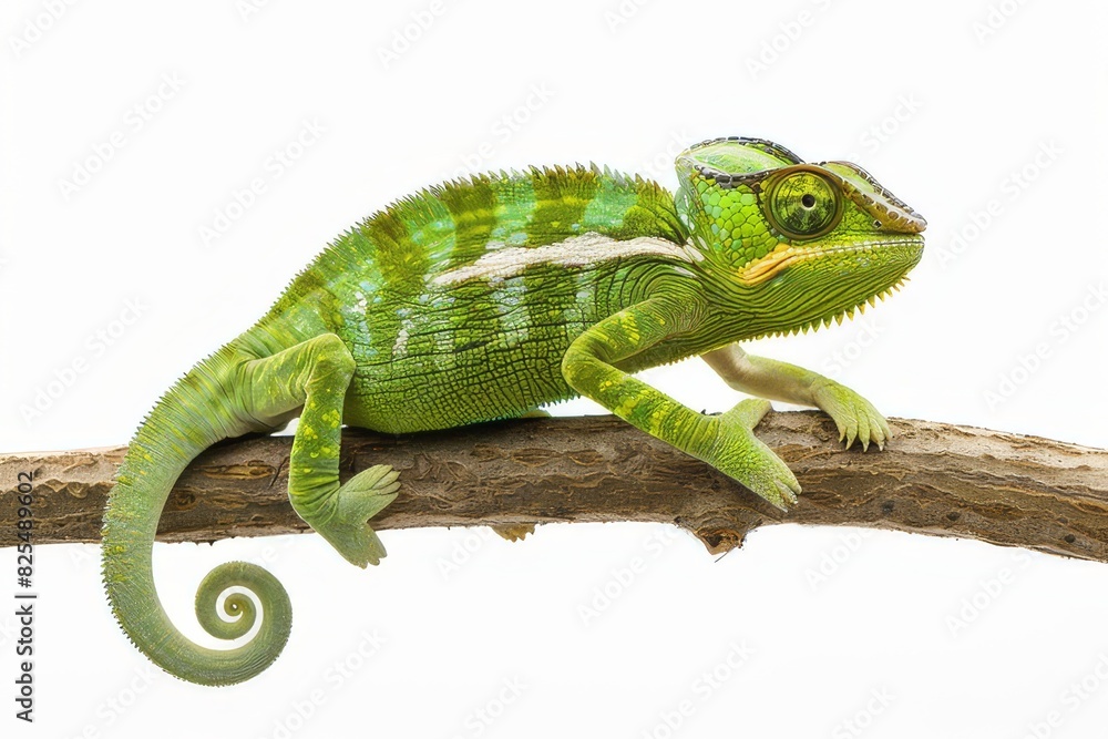 Obraz premium Chameleon on leafy foliage