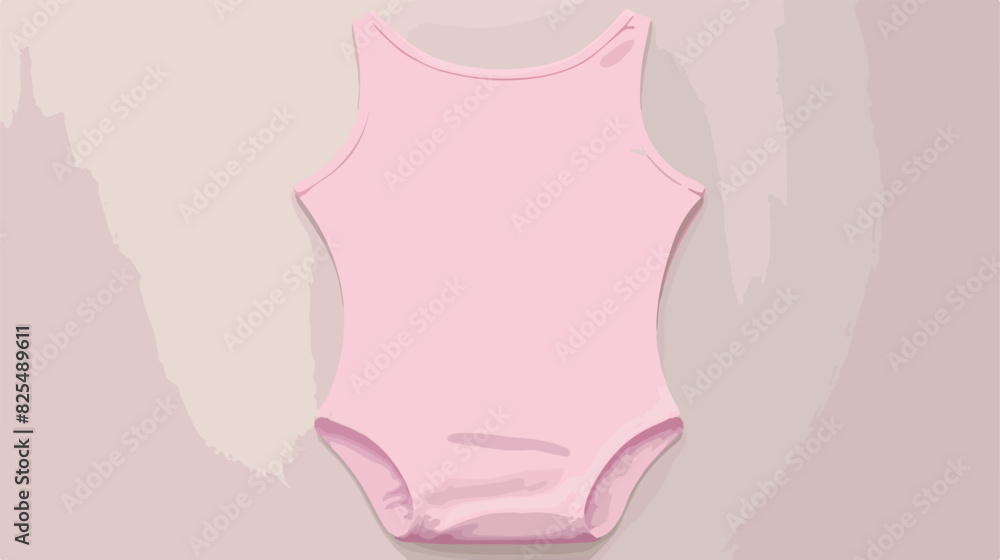 Back view of baby pink cotton bodysuit with crew ne