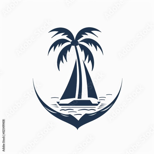 Logo design with a sailing ship