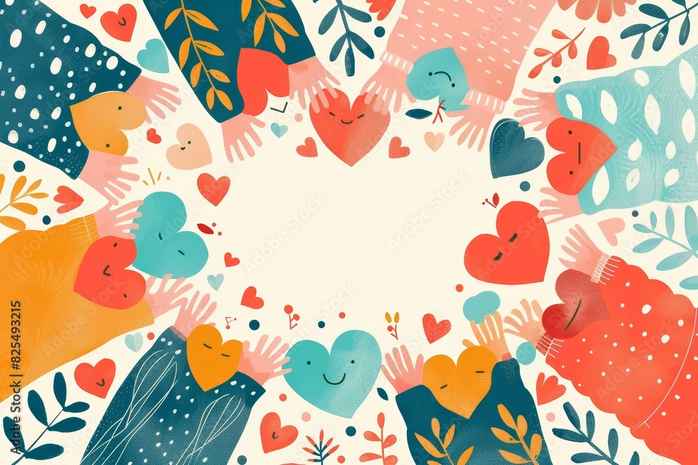 Illustration cards blank template for text of National Hugging Day Illustration cards blank template for text of National Hugging Day