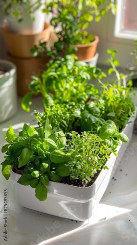 White Plate With Plants on Counter