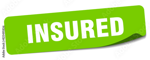 insured sticker. insured label