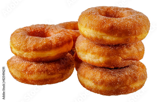 Sugary cinnamon donuts stack, cut out - stock png.