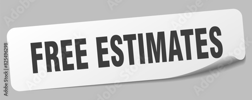 free estimates sticker. free estimates label