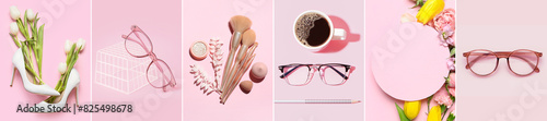 Set of different items on p...