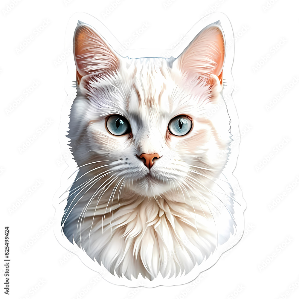Fototapeta premium portrait of a white cute cat