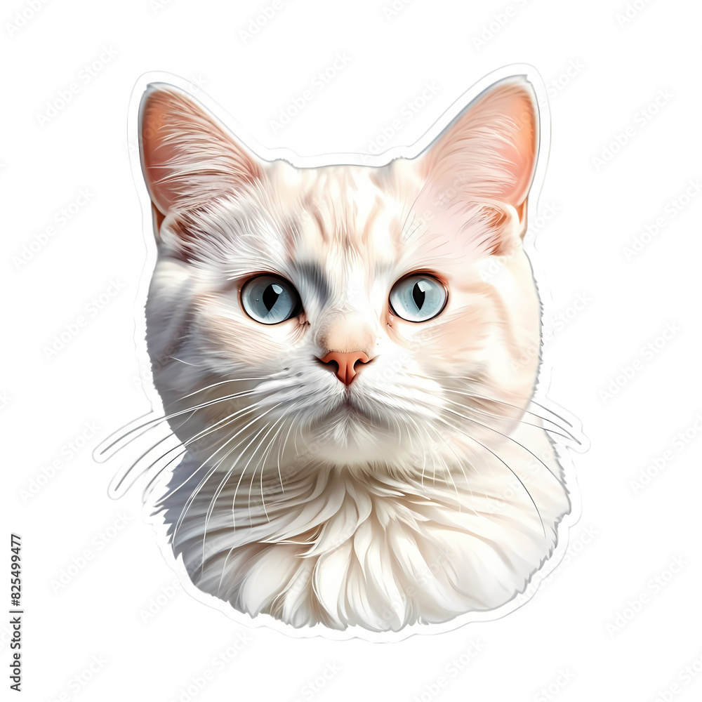 portrait of a white cute cat portrait of a white cute cat
