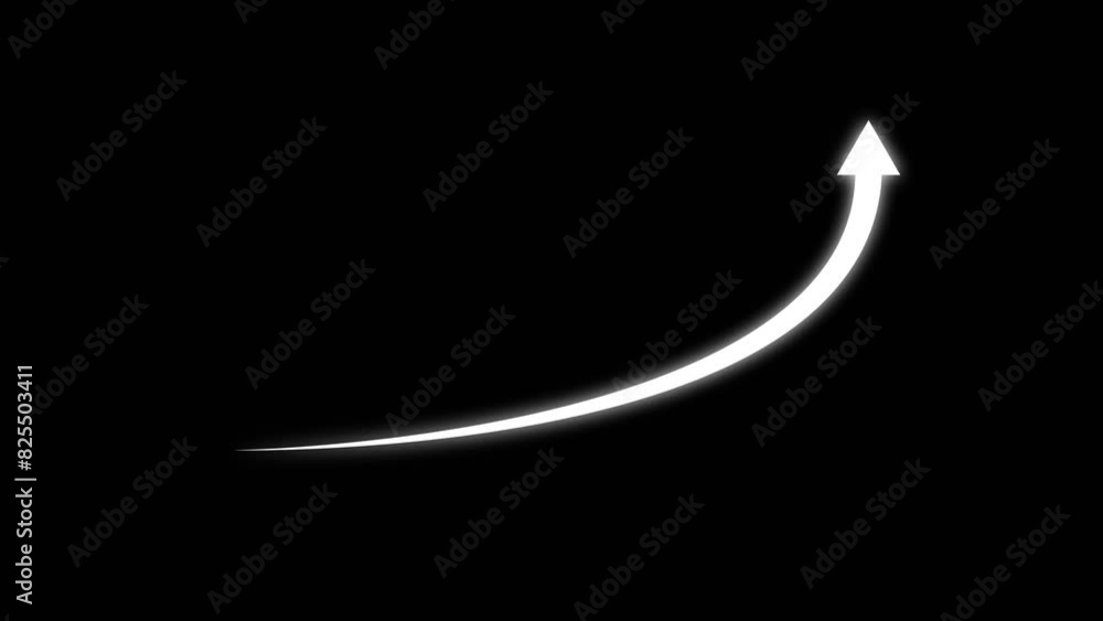 abstract arrow icon animation background on black background