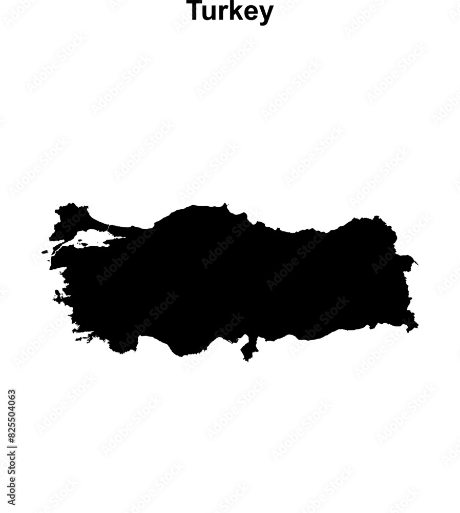 Turkey blank outline map design