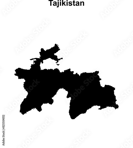 Tajikistan blank outline map design