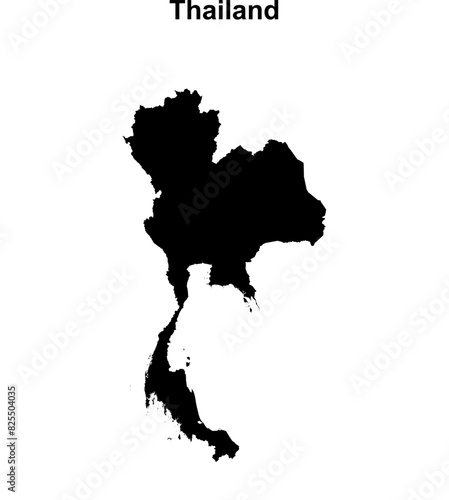 Thailand blank outline map design