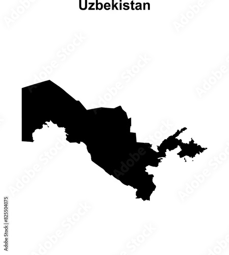 Uzbekistan blank outline map design