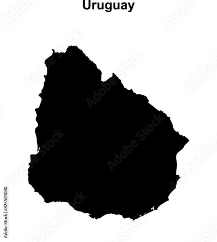 Uruguay blank outline map design