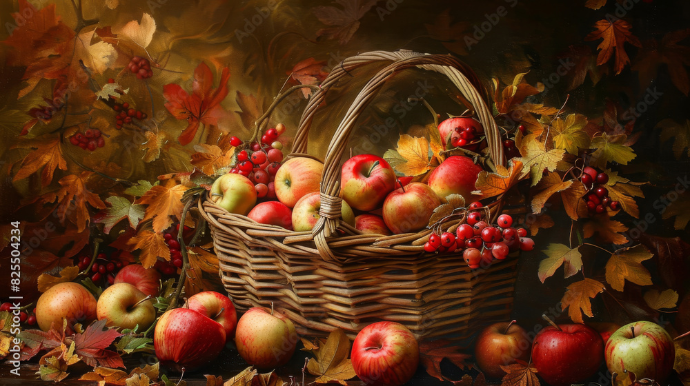 Basket with apples Basket with apples