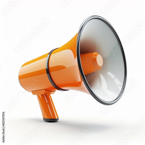 A large orange microphone with a white rim