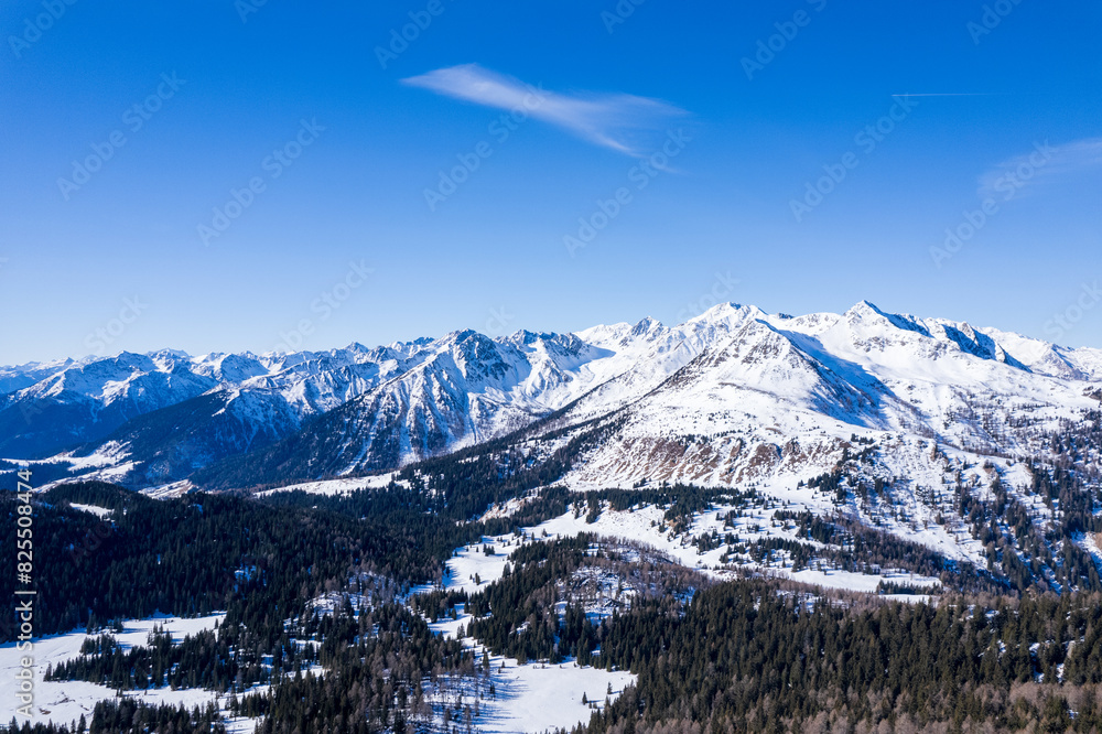 the wonderful italian alps from aerial view