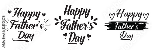 Happy Fathers Day typography banner. Father's day sale promotion calligraphy poster. Vector illustration