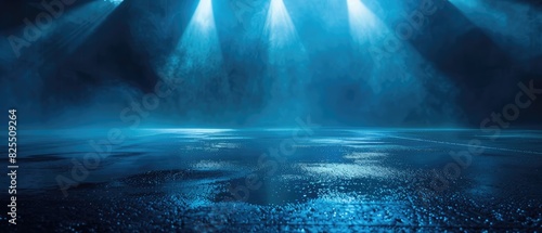 Wallpaper Mural Abstract Glowing Blue Background Bright Light in Dark Space design concept header web cover poster banner presentation template Torontodigital.ca