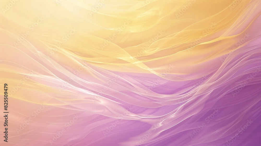 Abstract pastel background with flowing waves in yellow and purple tones for design and decoration Abstract pastel background with flowing waves in yellow and purple tones for design and decoration
