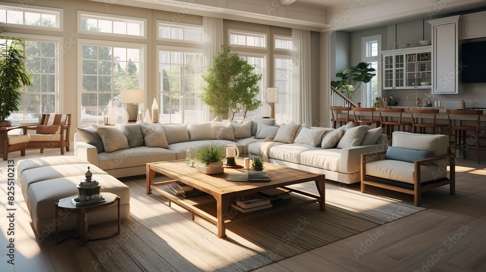 A photo of a spacious family room with natural light.