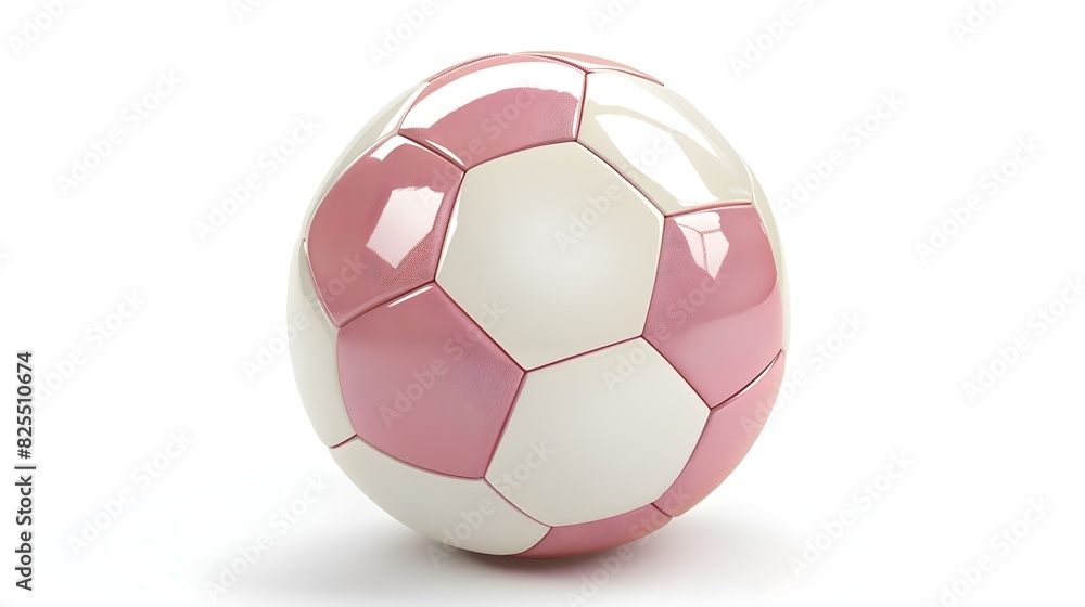Isolated blush and white colored Soccer Ball on a white Background with Copy Space Isolated blush and white colored Soccer Ball on a white Background with Copy Space