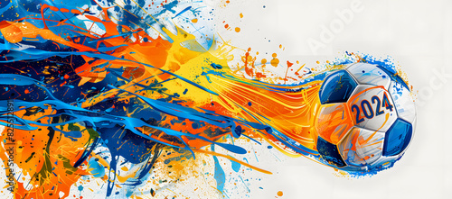 Vibrant Celebration of Euro 2024 Dynamic Artistic Representation of Football Energy and Spirit for the European Championship EM 2024 Wallpaper Digital Art Poster Brainstorming Map Magazine Background