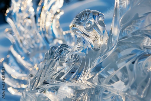 Capture the intricate beauty of exquisitely decorated ice sculptures at the Midwinter Festival in Iceland. photo