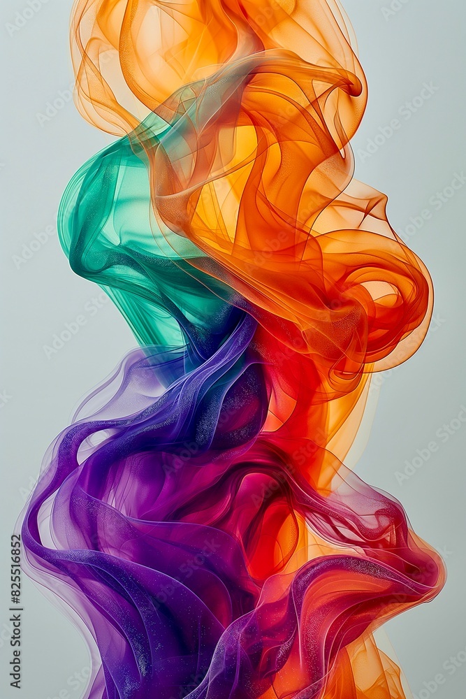poster with three liquid pattern in green, orange and purple color poster with three liquid pattern in green, orange and purple color
