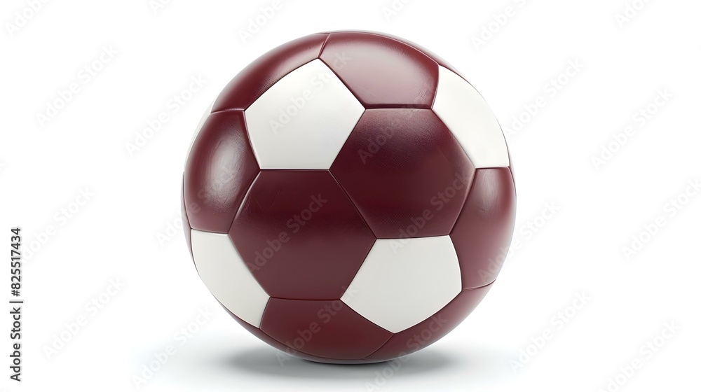 Isolated red and white colored Soccer Ball on a white Background with Copy Space Isolated red and white colored Soccer Ball on a white Background with Copy Space