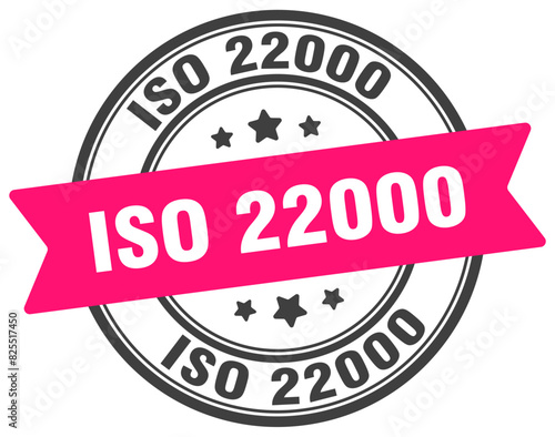 iso 22000 stamp. iso 22000 label on transparent background. round sign