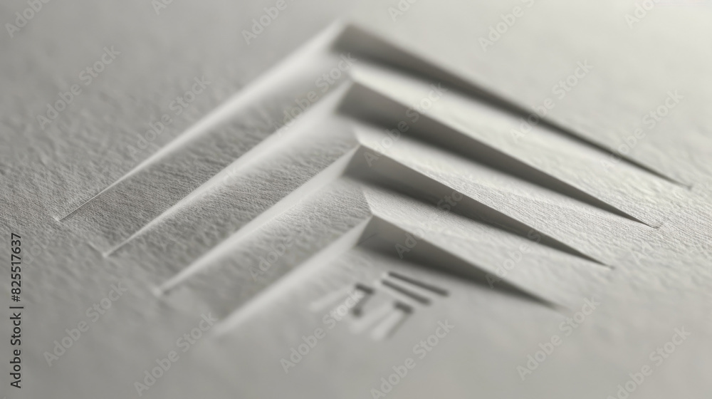 Embossed white paper with abstract design in close-up view Embossed white paper with abstract design in close-up view
